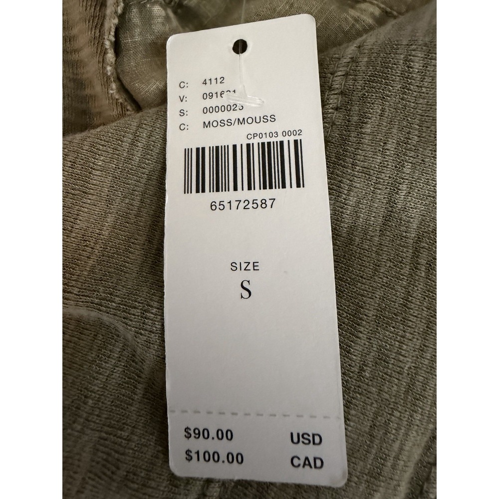 NWT PILCRO Women's army Green Ragged Long sleeve Shirt Size S *Tiny Hole* - Picture 15 of 15